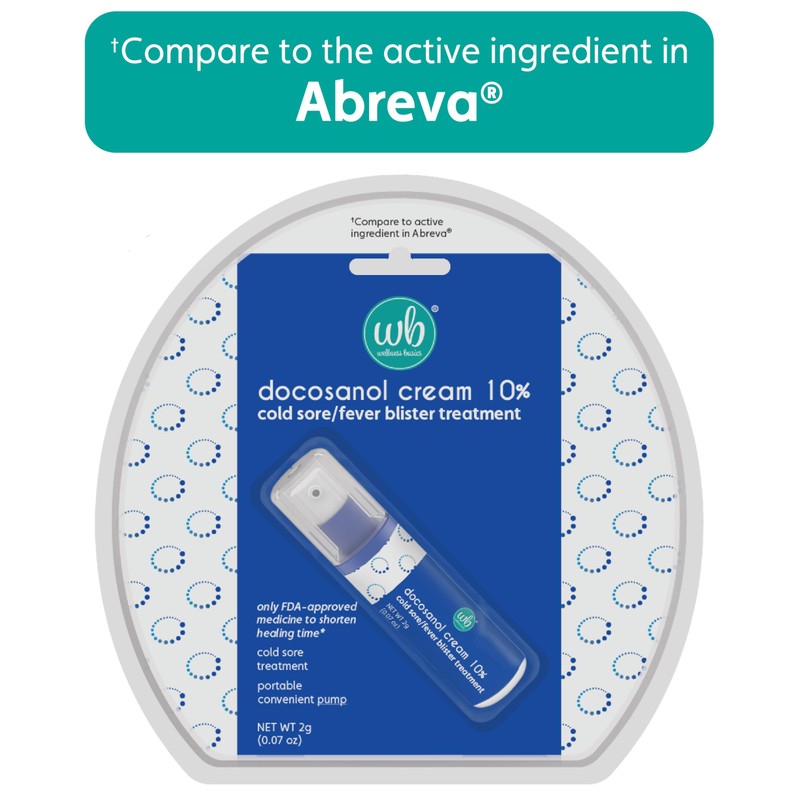 Wellness Basics Docosanol Cream 10% | Cold Sore Treatment |