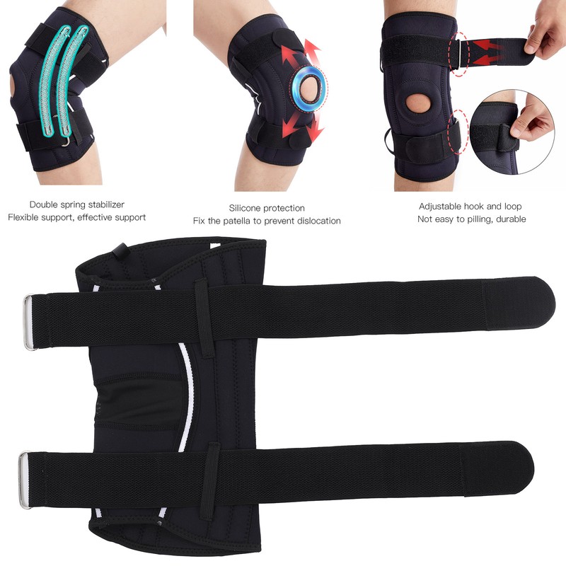 Knee Brace with Side Stabilizers Adjustable Compression Knee Support Brace