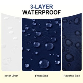 downluxe Waterproof Outdoor Chair Cushions for Patio Furniture, 18" x 18" x 2" Patio Chair Cushion with Adjustable Ties & Portable Handle, Square Outdoor Cushion with Removable Cover, Navy, 2 Pack