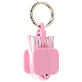 Portable Hair Tie Holder with Set of 3 Hair Ties (Light Pink)