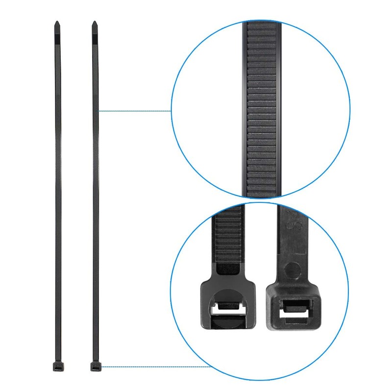 Superun Black Zip Ties 4 Inch, 18 Lbs Tensile Strength