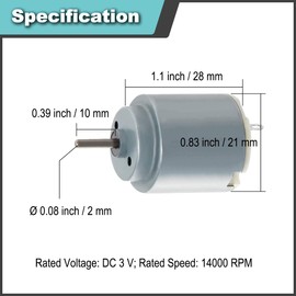 JYUDAUFU 5 Pcs 140 Micro Motor DC 3 V 14000 RPM Mini/Small Electric Round Shaft Motor with Bracket with Spring Wire, for RC Toy Boat Car/Airplane Model/UAV/Test/DIY/for Arduino