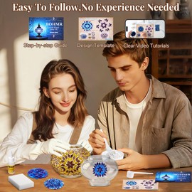 BOHMR DIY Turkish Mosaic Lamp Kit, Stained Glass Table Lamp Making Kit- Easy and Fun, No Experience Needed, Mosaic Art & Craft Project Kits for Adults & Teens, Make Your Own Table Lamp,Brown & Amber