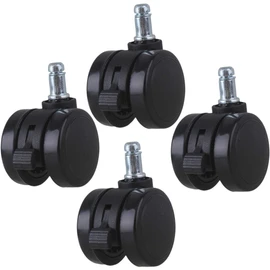 RDEXP Metal Black Office Chair Swivel Caster 50mm Dia Wheel Stem Caster with Brake 11x24mm Insert Rod Pack of 4