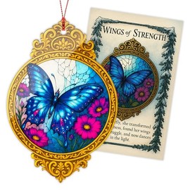 Butterfly Gifts, Butterfly Ornaments, Xmas Ornament for Tree, Animal Pocket Hug Gifts, Christmas Ornament 2025, Suncatcher Effect Stained Glass Window Hanging, car Hanging Accessories