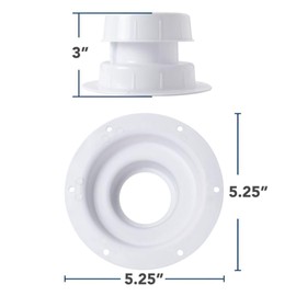 BESULEN RV Plumbing Vent Caps, Sewer Vent Cover Caps Kit for RV Trailer Camper Motorhome, 2 Pcs RV Roof Vent Cover Replacement for 1 to 2 3/8 Inch Pipe, White Plastic Roof Cover Car Accessories