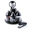 EXERZ Black Desk Organiser, Rotating Pen Tidy with 5 Accessory