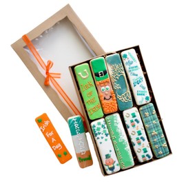 8 Ct. St. Patrick's Day Cookie Sticks Boxed Gift Set! A little Irish Luck never hurt anyone! St. Patrick's Day Themed Birthday Party Favors or Gift!