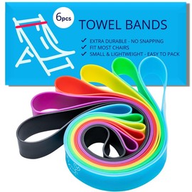 Towel Bands (6-Pack), Pool & Cruise Chairs, Extra Durable, No Snapping, Cruise Ship & Beach Essentials, Great Alternative to Beach Towel Clips (3 Regular + 3 Glow in The Dark) - Color: 6 Regular