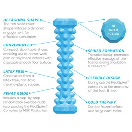 PediSpiker® - Podiatrist Designed Spiked Foot Massager Perfect for Treating Plantar Fasciitis & Stubborn Heel Pain - Includes Free Professional Rehab Guide