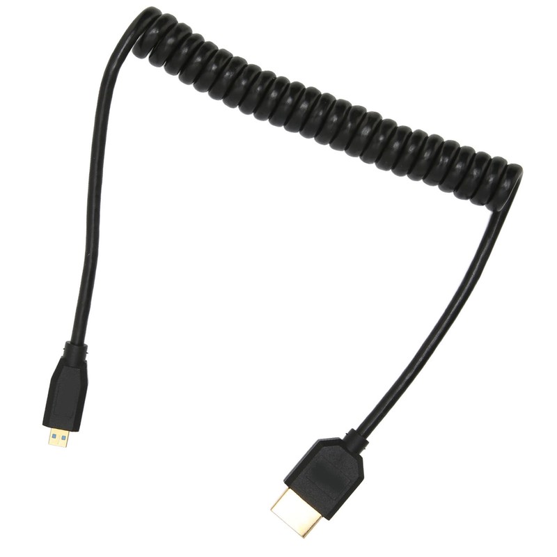 HD Multimedia Interface Cable Spring Retractable A Male to D