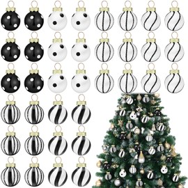 Zhanmai 36 Pcs Christmas Ornaments Mini Christmas Ornaments Ball Christmas Ball 1 Inch Mini Ornaments Party Decorations Miniature Balls for Wedding Party Holiday Decorations (Black)