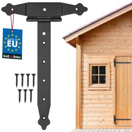 KOTARBAU® Cross Hinges 300 mm Shutter Hinge Hinge Band Plate Construction Fittings Gate Fitting Wood Connection Throwing Hinge T-Hinge T-Band Powder Coated