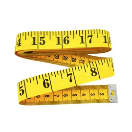 Cinta metrica corporal lateral, regla de medicion de doble escala para coser telas de sastre (3m, amarillo, 1)                                        