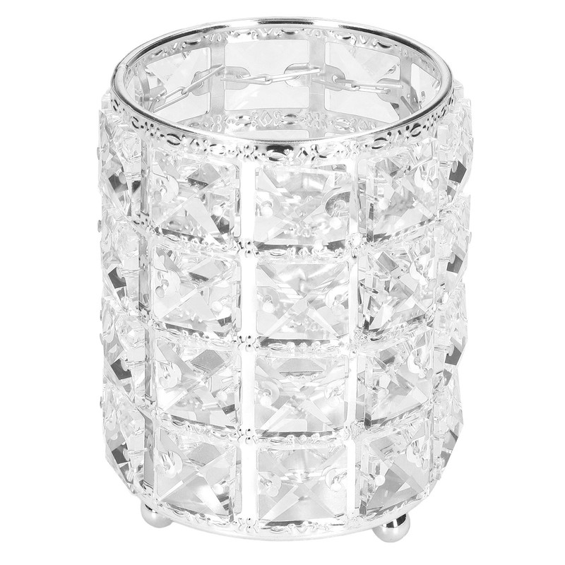 Crystal Makeup Brush Holder European Style Rounded Crystal Glass Cosmetic