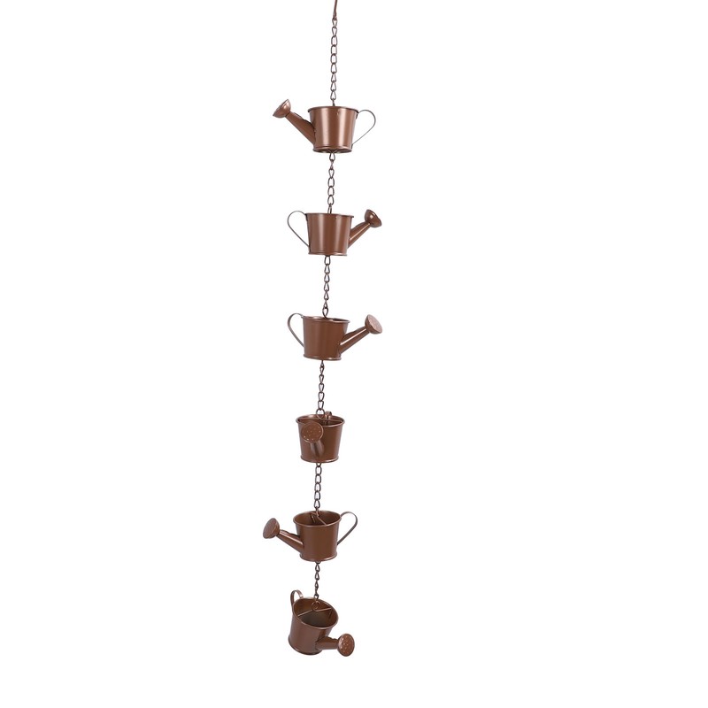 Rain Chain Watering Can Bucket Shaped Decorative 6 Cups Rainwater