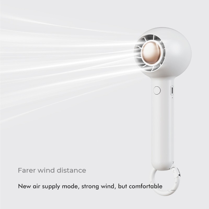 Portable Bladeless Handheld Fan Rechargeable Quiet Fan with Flexible Buckle