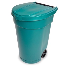 Mighty Tuff 50-Gallon Wheeled Trash Barrel - Large Outdoor Trash Can with Lid - Versatile, Durable and Convenient for Indoor or Outdoor Trash Bin