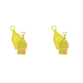 Yellow Mini Dustpan with Brush - Set of 2