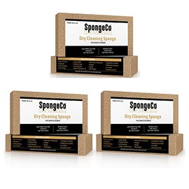 SpongeCo - Dry Cleaning Soot Eraser Sponge - Pet Hair, Smoke, Soot, Dust and Dirt Remover - 3x6x1.5 (3 Pack)