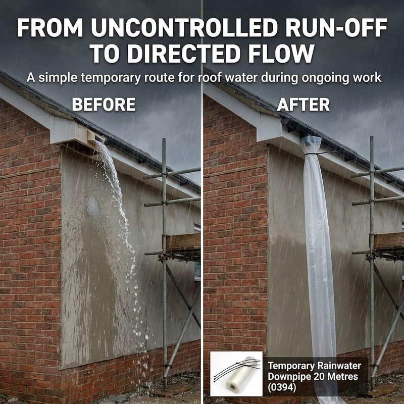 Temporary Rainwater Downpipe Kit for Gutter Outlets Storm Drainage (30