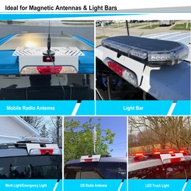 TOPOWN White Metal Drill-Free Light Bar Cab Mount for Ford F-150 (2015+) & Ford F-250-F-550 (2017+),Fit for Magnetic Light Bar and Magnetic Antenna, Support Bolt-on Mounting, F150 Light Bar Mount