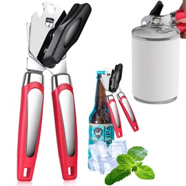 Can Opener, Can Opener, Manual Jar Opener, Lid, Bottle Opener, Handheld with Sharp Cutting Wheel for Kitchen, Restaurant, Arthritis