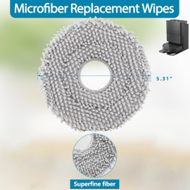 4 Pack Mopping Pads Microfiber Mop Cloths for Compatible with Roborock Q Revo, Qrevo MaxV, Qrevo S, Qrevo Pro, Qrevo Slim Robot Vacuum Cleaner, Washable Mop Cloths Replacement Accessories