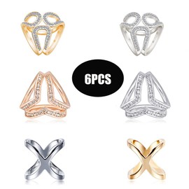 Pack of 6 Neckerchief Clips, Scarf Clip Buckle, Golden Scarf Buckle, Fashionable Scarf Clips, Used for Women's Scarves and Silk Scarves (Silver + Gold), Gold and Silver