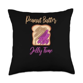 PBJ Jif Peanut Butter Peanut Butter Jelly Time Vibes Match Perfect Throw Pillow, 18x18, Multicolor
