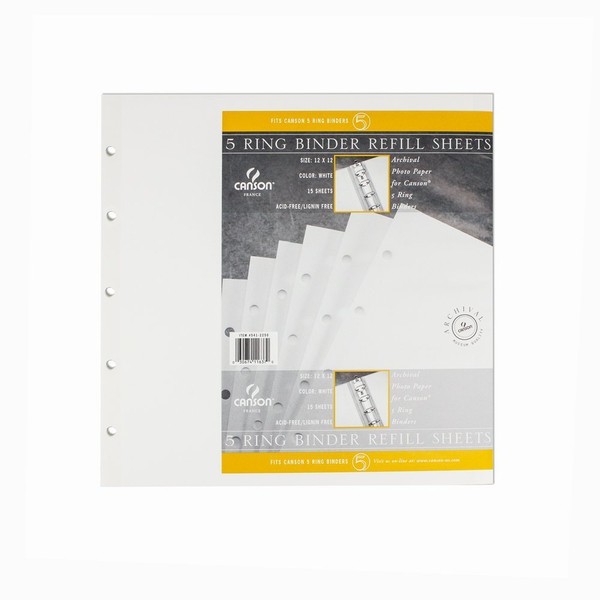 Canson 5 Ring Binder Refill Sheets 15 Pack