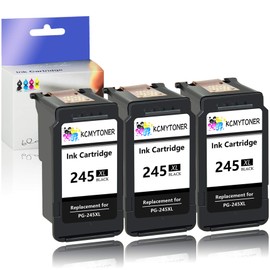 KCMYTONER 245XL 245 XL Remanufactured Ink Cartridge Replacement for Canon PG-245XL Compatible with TR4520 MX490 MX492 MG3022 TS3122 TS3320 TS3322 MG2522 Printer(3 Black)