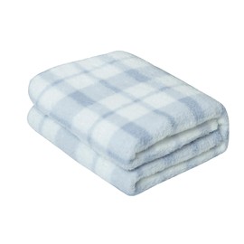 Home Beyond & HB design - Plaid Sherpa Throw Blanket for Sofa Couch - Super Soft Warm Cozy Blanket for Christmas Winter Gift - 50x60 Inch, Blue