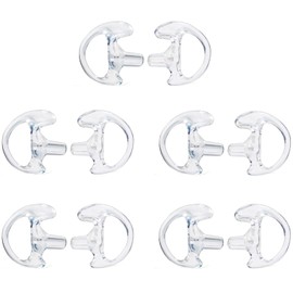 HYS 5 Pairs Medium Earmold Earbud Earplug Ear Insert Replacement Acoustic Tube Ear piece for Coil Tube Surveillance Headset/Listen Only & Radio Earpiece Law Enforcement, Police Earpiece