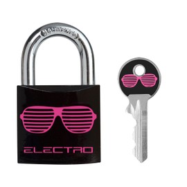 Master Lock 3430EURDELEC Electric Padlock, Keyed, Small, Print, Main Body Width 1.2 inches (30 mm), Inner Diameter 0.7 inches (18 mm), Metal Security