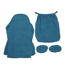 Chair Cover Kit Breathable Dustproof Washable Pure Color Skin Friendly Stretchable Chair Cover Set for Office Home Peacock Blue