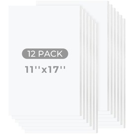 Mat Board Center, 12 Pack 11x17 White Foam Boards, Acid Free Foam Core Board, 1/8 inch Thick