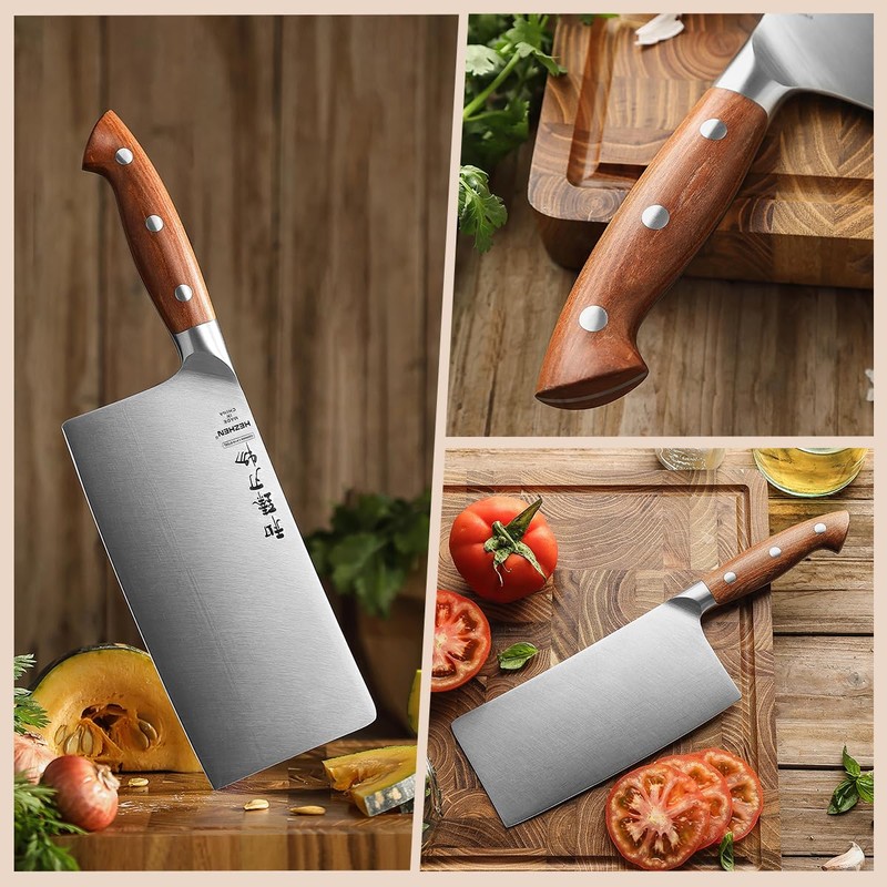 HEZHEN Cleaver Knife 7.1 inch, German 1.4116 Steel & Ergonomic