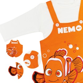 Finding Nemo Cotton Baby Overall Romper With Long Sleeve Tshirt For Newborn Infant Toddler – 2 PIECES - Boy Girl