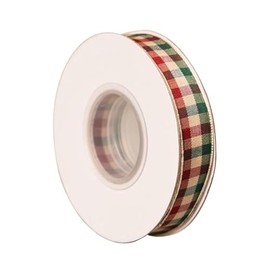 MEISH Tartan Ribbon - Buffalo Plaid Gift Wrapping Ribbon for Wreath Craft DIY Christmas Decor, 20 Yards, 15mm (color3)
