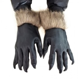 Zombie Makeup Halloween Horror Wolf Head Animal Gloves for Masquerade Dance Performance, One Size/Black Gloves 10ea