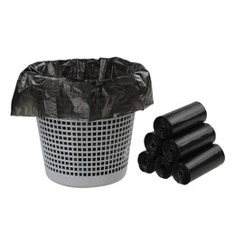 Ramddy Bolsas de Basura Pequeñas de 1.5 Galones, Negro, 6 Rollos/150 Unidades