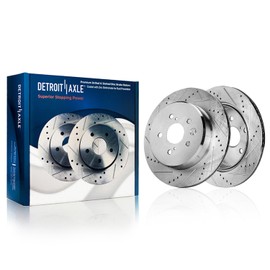 Detroit Axle - Rear Brake Rotors for Lexus IS300 IS350 IS200t GS350 RC200t GS200t RC350 RC300 GS450h, Drilled and Slotted Disc Brake Rotors Replacement : 12.20" inch Rotor