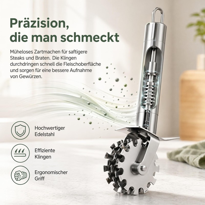 Angoily Steak tenderiser meat tenderiser stainless steel rolling meat tenderiser