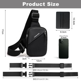 Sling Bag Men's Chest Crossbody Bag Crossover Bag Shoulder Bag Men Small Women Waterproof Shoulder Bag Men Chest Bag for Men Women Travel Hiking Cycling Running Black, Black-g