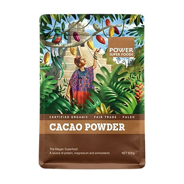 Power Super Foods Cacao Powder Raw Organic 500g