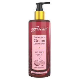 Flocare Red Onion Oil Hair Conditioner for smooth silky strong hair enriched with Ginger Extract, Argan Oil, Almond Oil & Vitamin E