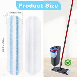 DLAIMI 6 PSC Replacement Mop Pad for Vileda H2prO/ O-Cedar H2prO Flat System,Microfiber Mop Pad Easy Clean For All Hard Floors,Reusable & Machine Washable
