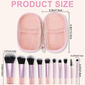 10 Stück Reise Make-up Pinselset, LIUCONGBD Professionelle Mini Make-up Pinsel Set mit Aufbewahrungstasche, Tragbare Premium Schminkpinsell Sets für Mädchen Stiftung Lidschatten Highlight Kontur