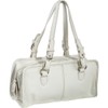 Amerileather Cowhide Belt Stitched Leather Satchel Off-white